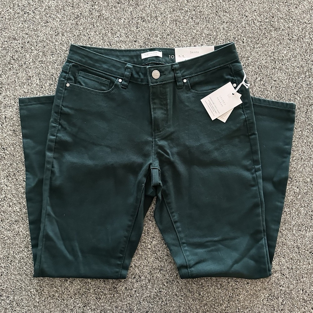 LC Lauren Conrad Skinny Jeans Womens Size 10 Ultra Soft Stretch Slim Fit Green - Picture 4 of 7
